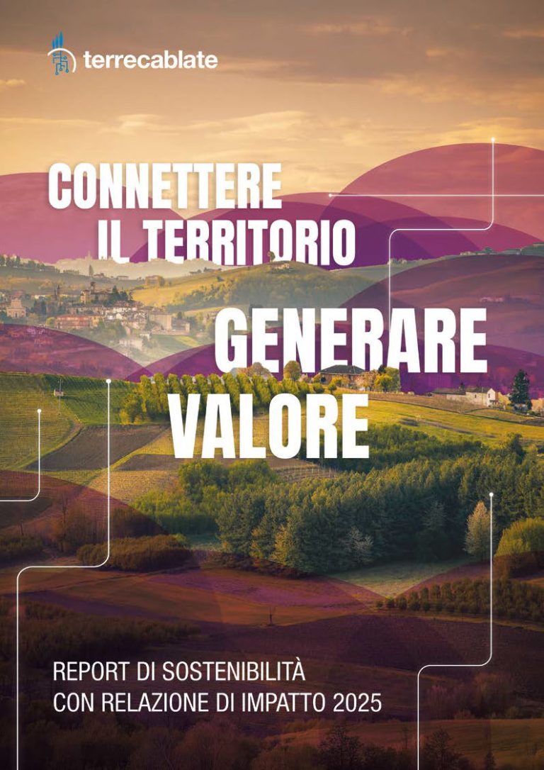 Copertina report sostenibilità 2025 - Connettere il territorio, generare valore