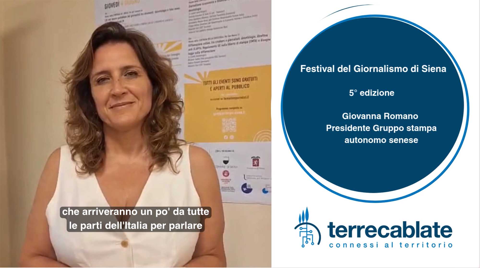 Giovanna Romano Presidente del Gruppo Stampa Autonomo di Siena al festival del giornalismo 2026