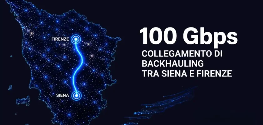 Terrecablate realizza il nuovo collegamento di backhauling a 100 Gbps tra Siena e Firenze