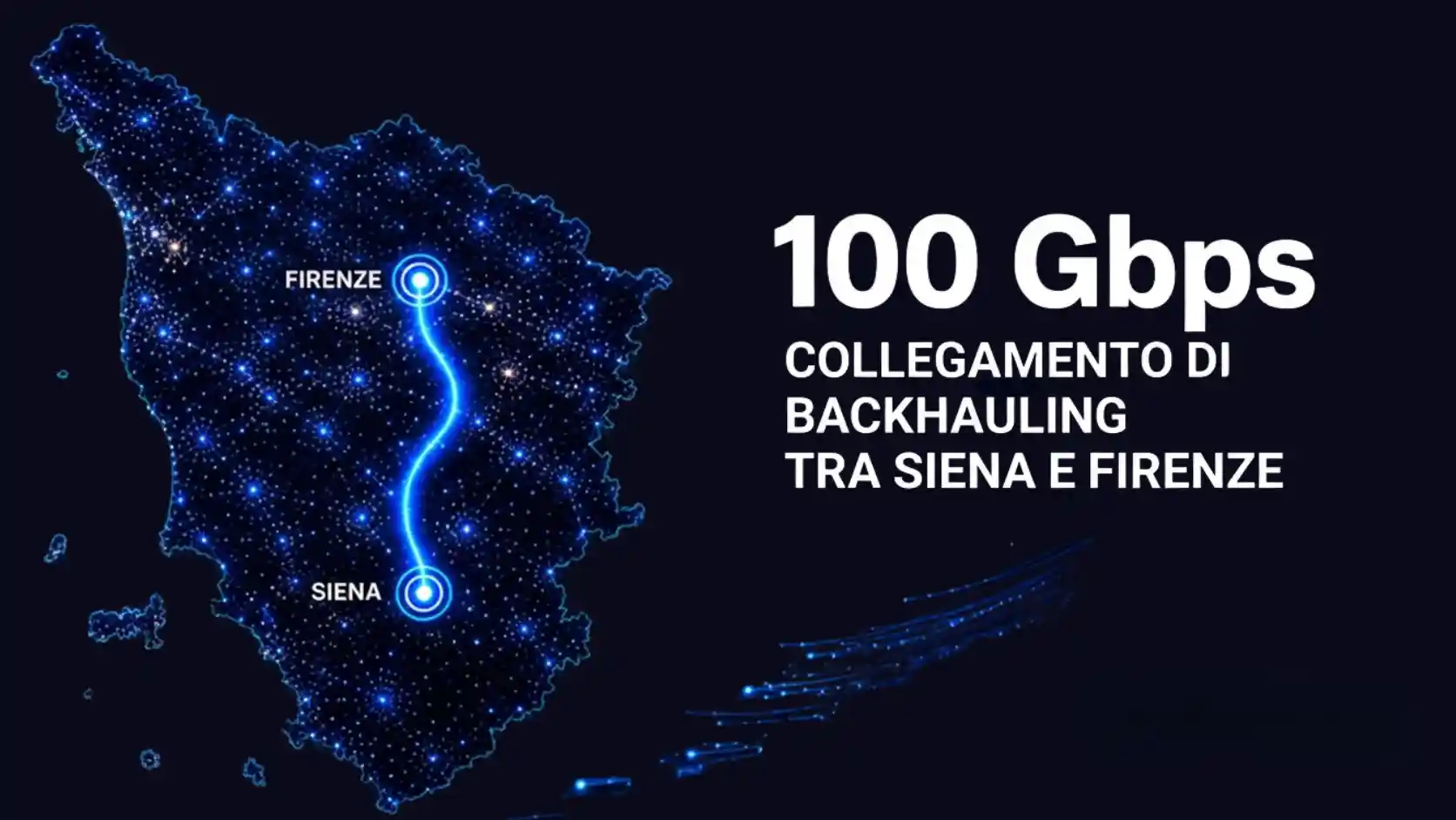 Terrecablate realizza il nuovo collegamento di backhauling a 100 Gbps tra Siena e Firenze